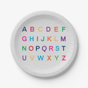 ABC's Alphabet learning colorful ABC letters Paper Plates