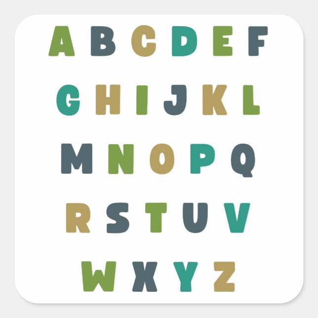 ABC's alphabet letters. Stickers & Labels (Front)