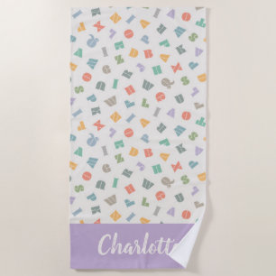 ABCs - Alphabet Personalized Name Beach Towel