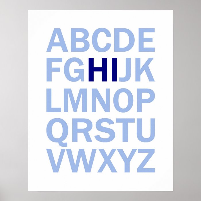 ABC's Alphabet poster that says HI