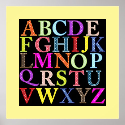 ABCs Attractive Bright Colorful ALPHABETPOSTER Poster