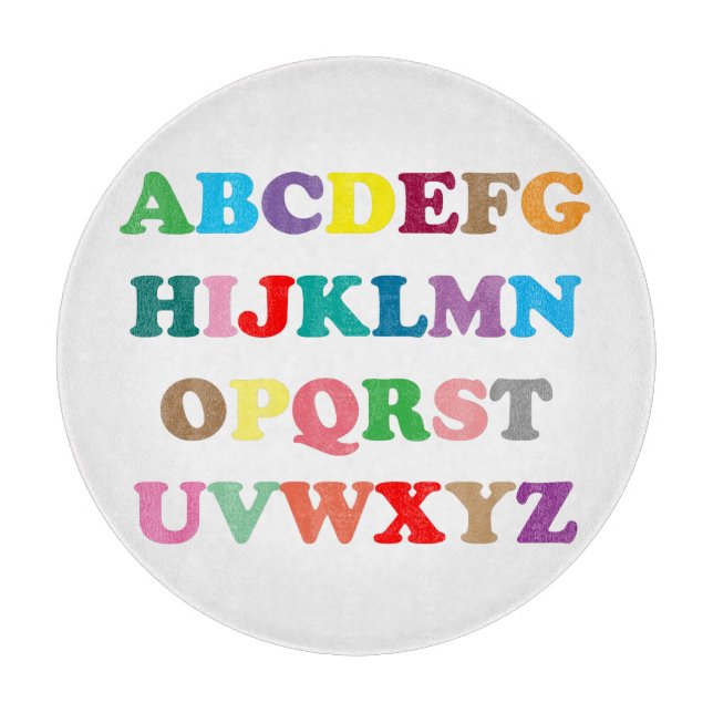 ABC's colorful lettering Cutting Board (Front)