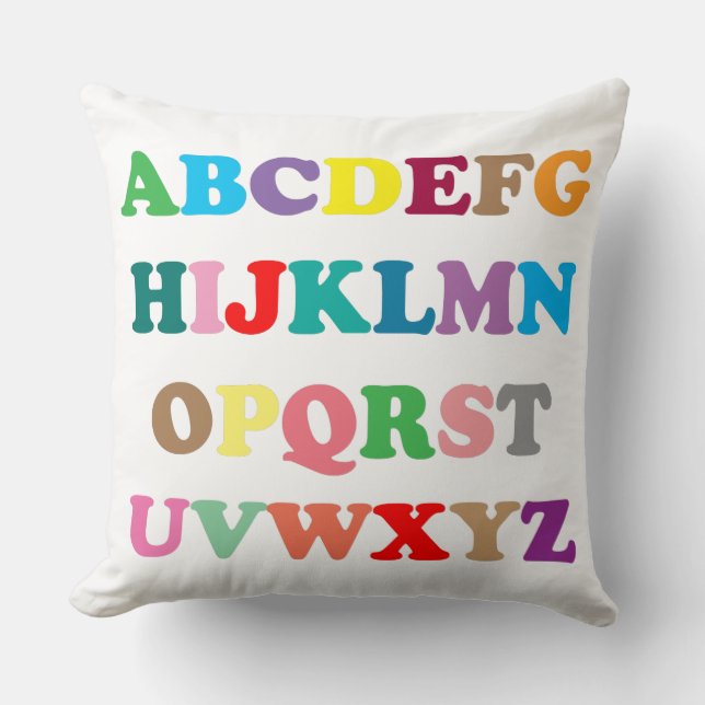 ABC's colorful lettering Throw Pillow (Front)
