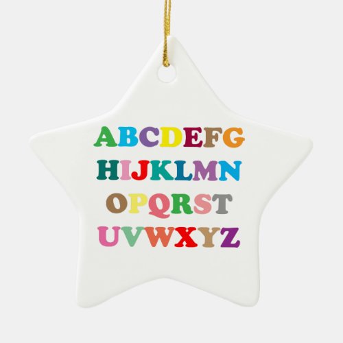 ABCs colorful letters Ceramic Ornament