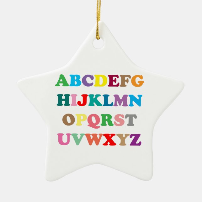 ABC's colorful letters Ceramic Ornament (Front)
