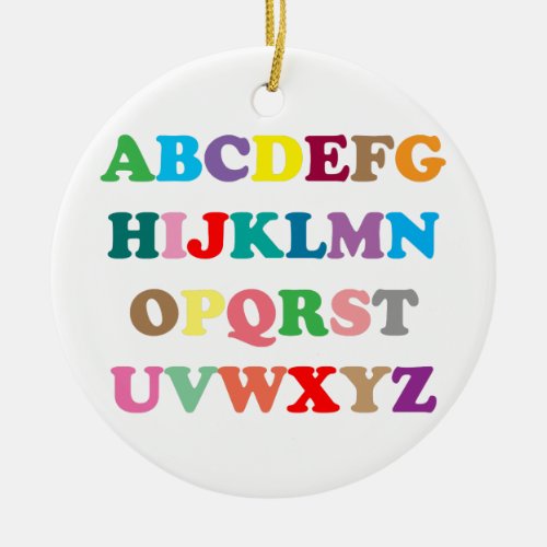 ABCs colorful letters Ceramic Ornament