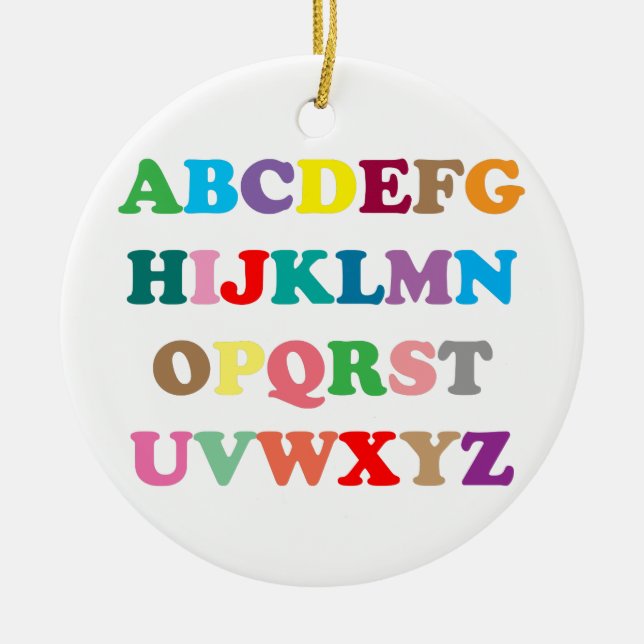 ABC's colorful letters Ceramic Ornament (Front)