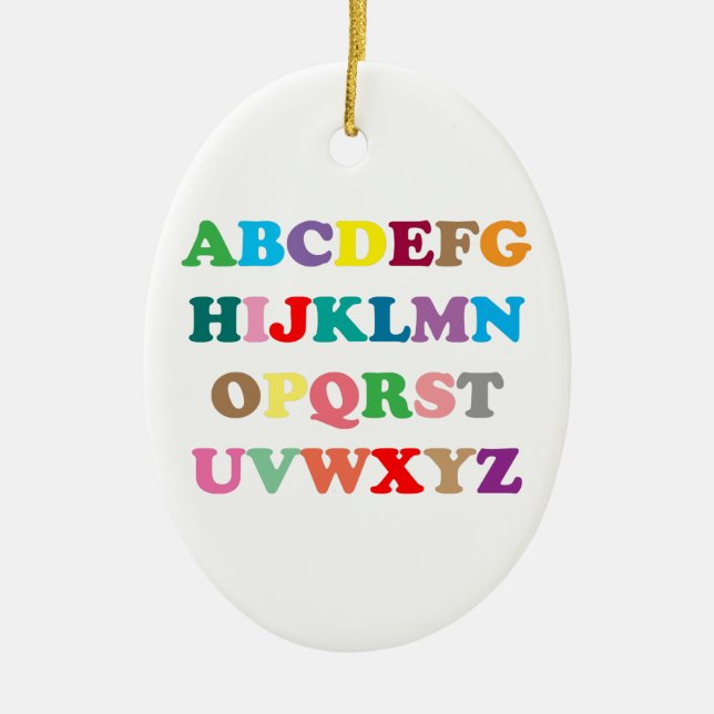 ABC's colorful letters Ceramic Ornament (Front)