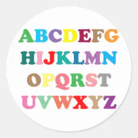 The Colorful Alphabet Classic Round Sticker