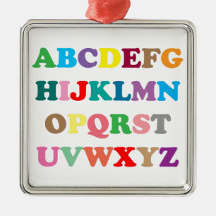 ABC's colorful letters Metal Ornament