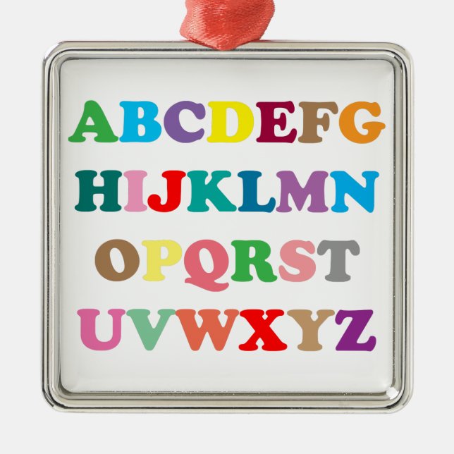 ABC's colorful letters Metal Ornament (Front)