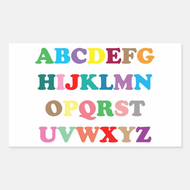 ABC's colorful letters Rectangular Sticker (Front)