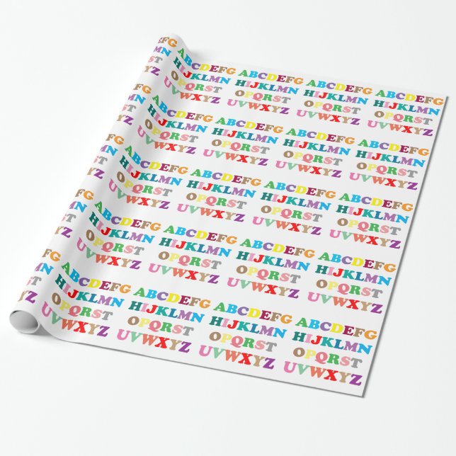 ABC's colorful letters Wrapping Paper (Unrolled)