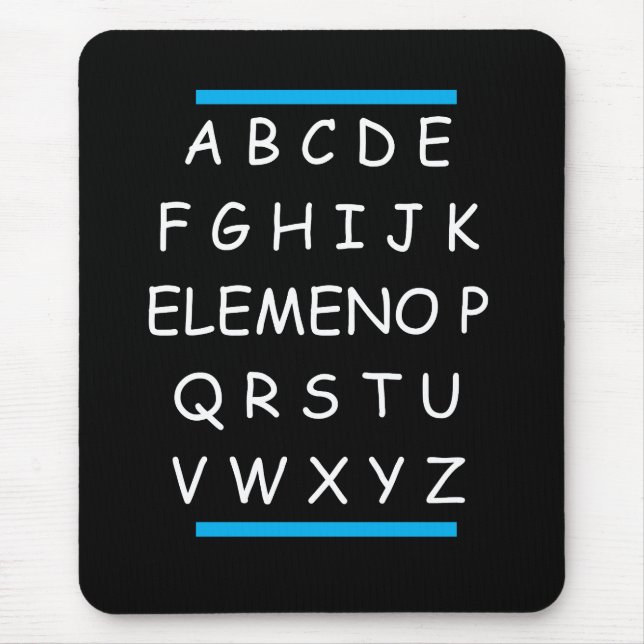 ABC's Funny Sarcastic Grammar Mouse Pad (Front)