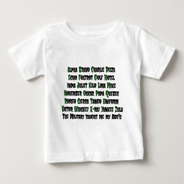 ABCs Military Baby T-Shirt (Front)