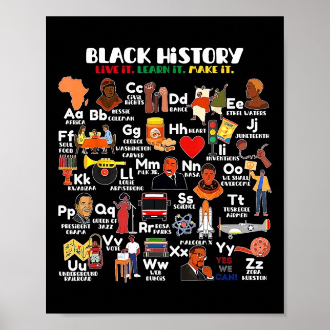 Abcs Of Black History Month Pride Live It Learn It Poster (Front)