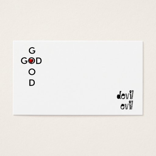 Customizable abcs of good and evil business cards