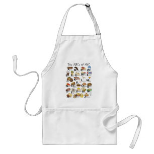 ABCs of NYC Iconic New York City Foods Alphabet Adult Apron