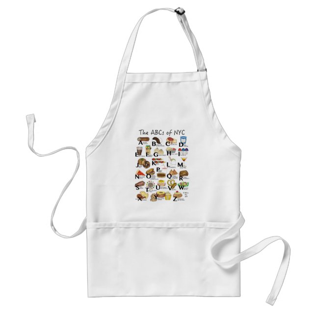 ABCs of NYC Iconic New York City Foods Alphabet Adult Apron (Front)
