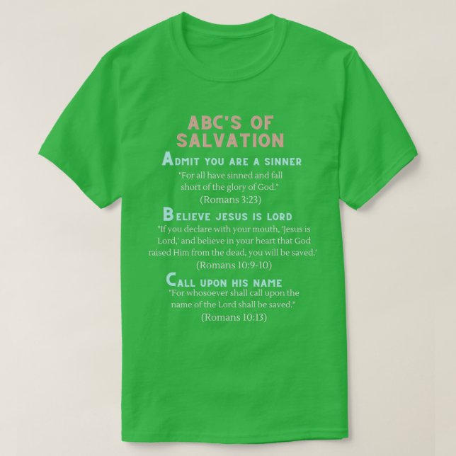 ABCs of Salvation T-Shirt (Design Front)