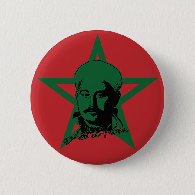 Abd el-Krim Rif Leader Graphic Style Abdelkarim Button (Front)