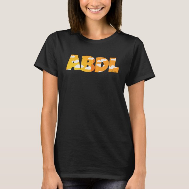 ABDL AB DL Text Adult Baby Diaper Lover T-Shirt (Front)