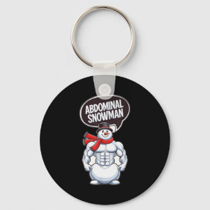 Abdominal Snowman 6 Pack Abs Christmas For Men Gym Keychain