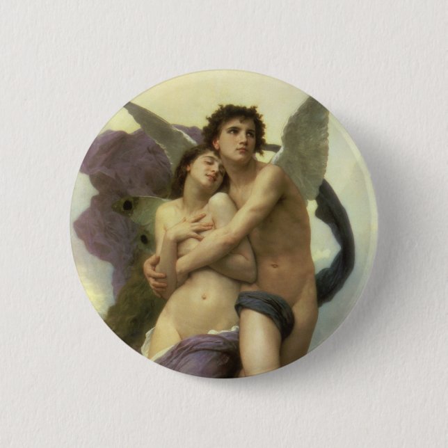 Abduction (aka Ravishment) of Psyche by Bouguereau Button (Front)