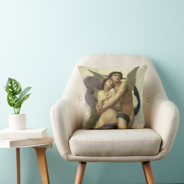 Abduction (aka Ravishment) of Psyche by Bouguereau Throw Pillow (Chair)