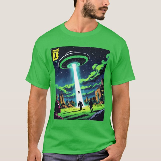 Abduction Comics: A Retro Sci-Fi Adventure T-Shirt (Front)