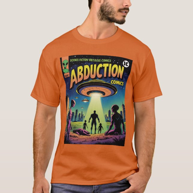 Abduction Comics: A Retro Sci-Fi Adventure T-Shirt (Front)