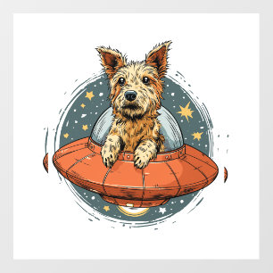 Abduction Dog � UFO Beaming Pup Wall Decal