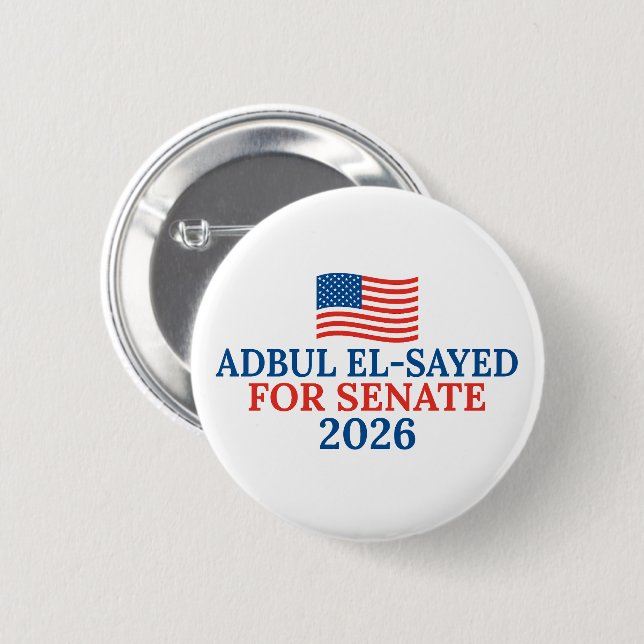 Abdul El-Sayed for Senate 2026 Election Button (Front & Back)