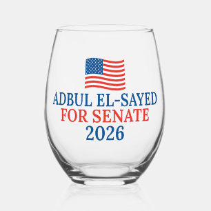 Abdul El-Sayed for Senate 2026 Election Stemless Wine Glass