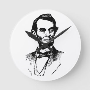 ABE LINCOLN (3) ROUND CLOCK