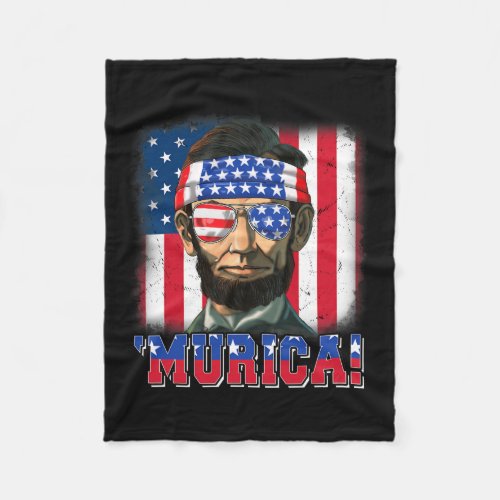 Abe Lincoln 4th Of July Murica Patriotic Men Boy K Fleece Blanket