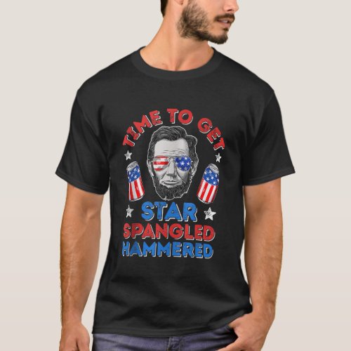 Abe Lincoln 4th Of July Time To Get Star Spangled  T_Shirt