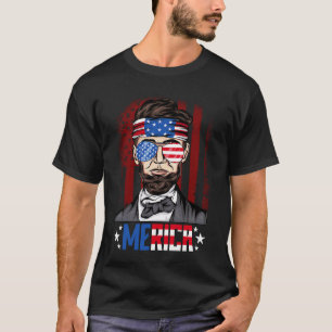 abe lincoln American flag patriots men 4th of July T-Shirt