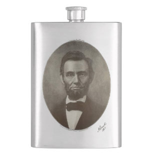 Abe Lincoln American President Vintage Portrait US Flask