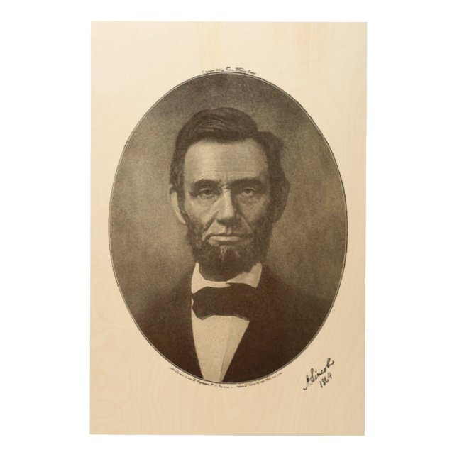Abe Lincoln American President Vintage Portrait US Wood Wall Decor (Front)