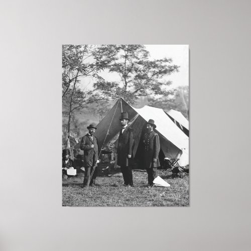 Abe Lincoln and A Pinkerton battlefield Antietam Canvas Print