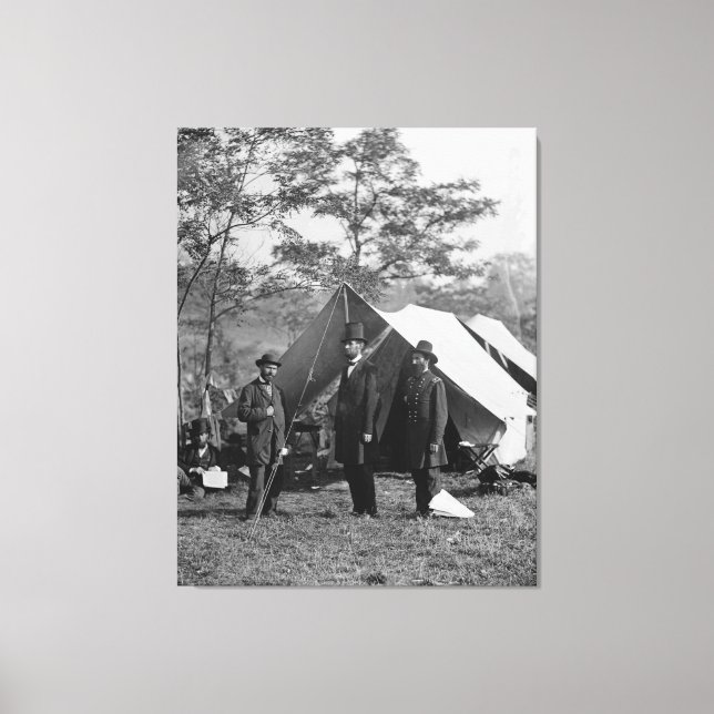 Abe Lincoln and A. Pinkerton battlefield Antietam Canvas Print (Front)