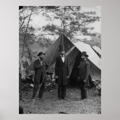 Abe Lincoln and A Pinkerton battlefield Antietam Poster