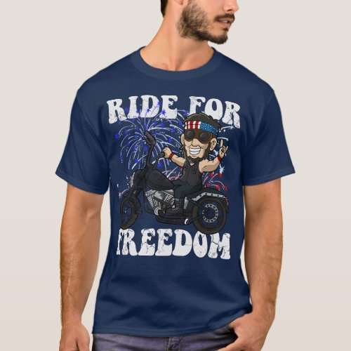 Abe Lincoln Biker Ride For Freedom USA America Pat T_Shirt