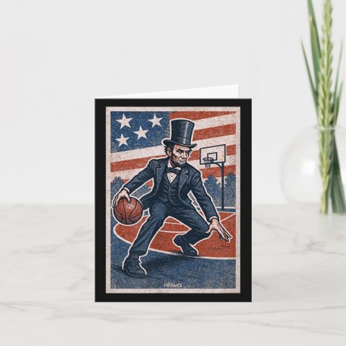 Abe Lincoln Dribbling - Aamerican Basball Player Card