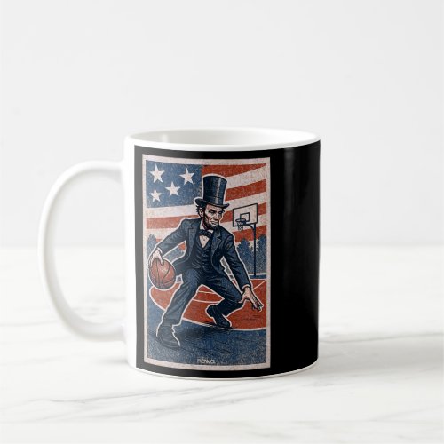 Abe Lincoln Dribbling - Aamerican Basball Player Coffee Mug