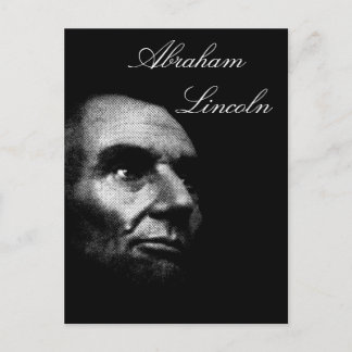 Abe Lincoln - Elegant White on Black Postcard