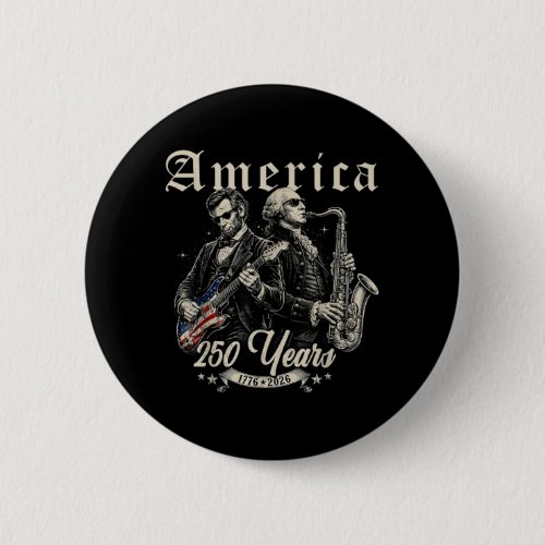 Abe Lincoln Founding Father Playing Guitar Button