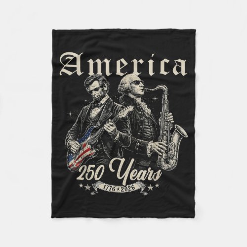 Abe Lincoln Founding Father Playing Guitar Fleece Blanket