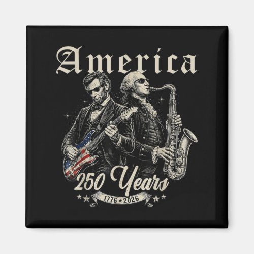 Abe Lincoln Founding Father Playing Guitar Magnet